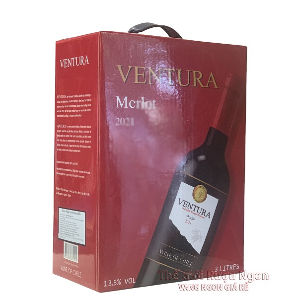 Rượu vang bịch Ventura Merlot 3L